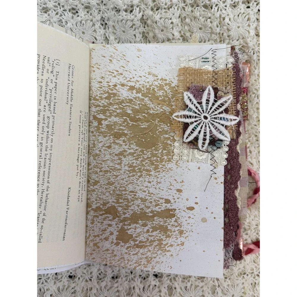 Vintage Style Lace Rose Front Junk Journal